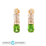 Load image into Gallery viewer, 18KT Yellow Gold Peridot Drop Earrings with Diamond Accents (7.57 cttw)