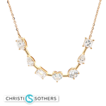 Load image into Gallery viewer, 14KT Yellow Gold Mixed-Cut Diamond Necklace with Lab-Grown Diamonds (3.08 cttw)