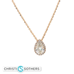 Load image into Gallery viewer, 14KT Yellow Gold Pear Diamond Necklace with Lab-Grown Diamond Pendant (1.16 ct)