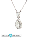 Load image into Gallery viewer, 14KT White Gold Pear Diamond Drop Necklace with Lab-Grown Diamonds (1.65 cttw)