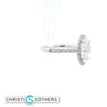 Load image into Gallery viewer, 14KT White Gold Oval Diamond Ring with Lab-Grown Diamonds (2.32 cttw)