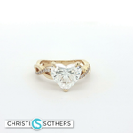 Load image into Gallery viewer, 14KT Yellow Gold Heart-Shaped Diamon Ring (3.16 cttw)