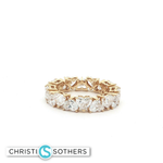 Load image into Gallery viewer, 14KT Gold Diamond Hearts Eternity Ring (6.05 cttw)