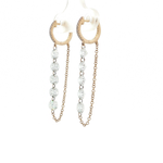 Load image into Gallery viewer, 14KT Yellow Gold Diamond Chain Drop Earrings with Lab-Grown Diamonds (2.56 cttw)