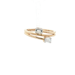 Load image into Gallery viewer, 14KT Yellow Gold Emerald-Cut Diamond Bypass Ring with Lab-Grown Diamonds (0.54 cttw)