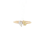 Load image into Gallery viewer, 14KT Yellow Gold Toi et Moi Ring with White & Fancy Yellow Lab-Grown Diamonds (0.57 cttw)