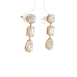 Load image into Gallery viewer, 14KT Yellow Gold Multi-Stone Diamond Drop Earrings with Lab-Grown Diamonds (4.23 cttw)