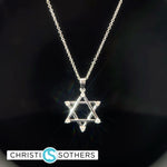 Load image into Gallery viewer, 14KT White Gold Diamond Studded Magen David