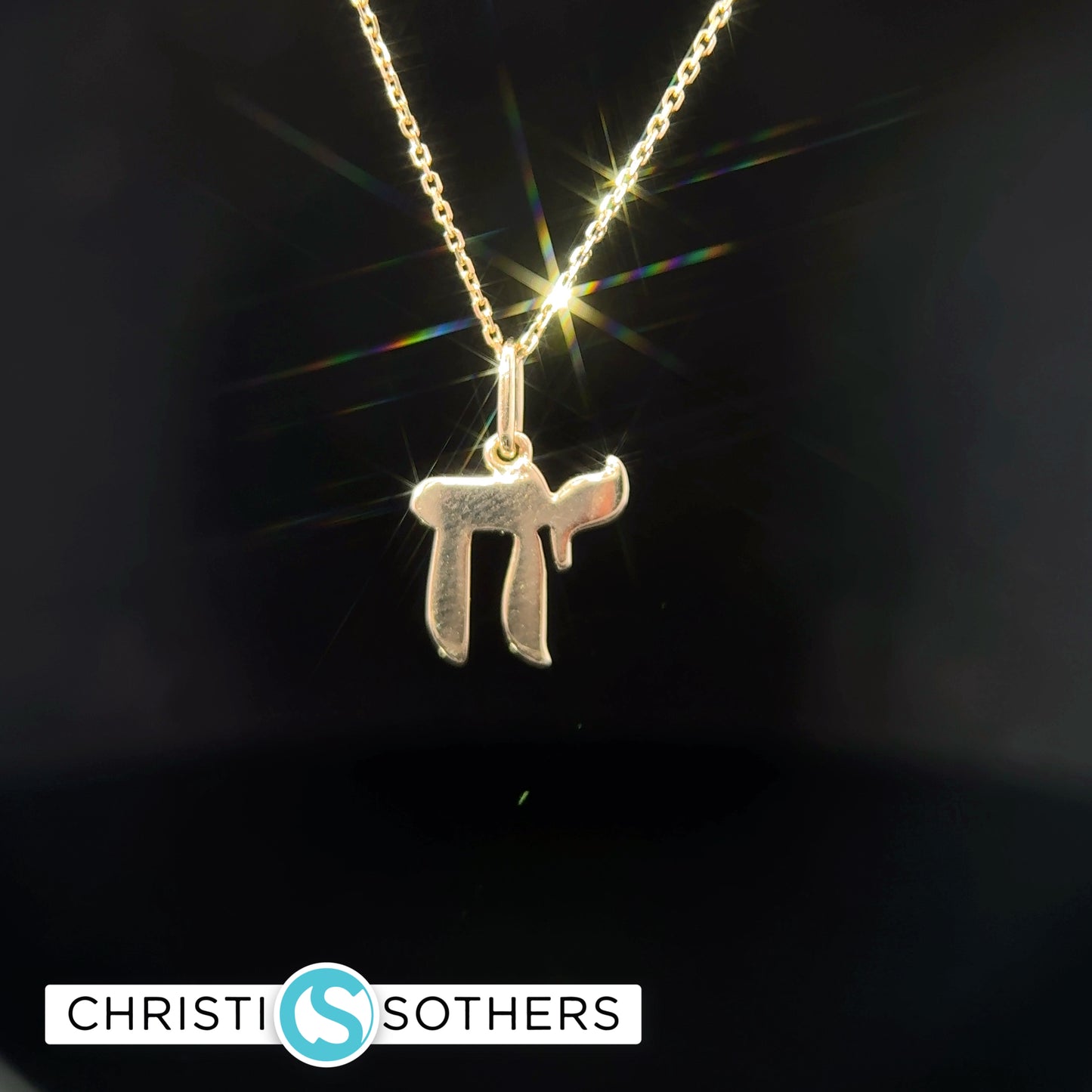 14KT Yellow Gold Diamond Chai Pendant