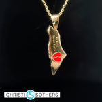 Load image into Gallery viewer, 14KT YG pave dia + Enamel State of Israel