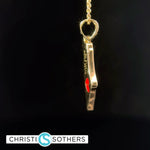 Load image into Gallery viewer, 14KT YG pave dia + Enamel State of Israel