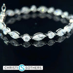 Load image into Gallery viewer, 14KT White Gold 8.95ct Lab Round & Marquise Cut Diamond Tennis Bracelet