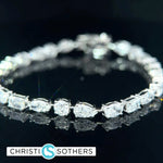 Load image into Gallery viewer, 14KT White Gold 10ct Lab Multi‑Shape Diamond Tennis Bracelet
