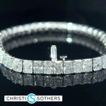 Load image into Gallery viewer, 14KT White Gold 22.13ct Lab Radiant Cut Diamond Tennis Bracelet