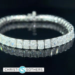 Load image into Gallery viewer, 14KT White Gold 22.13ct Lab Radiant Cut Diamond Tennis Bracelet