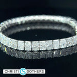 Load image into Gallery viewer, 14KT White Gold 22.13ct Lab Radiant Cut Diamond Tennis Bracelet