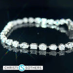 Load image into Gallery viewer, 14KT White Gold 6.00ct Lab Multi‑Shape Diamond Tennis Bracelet