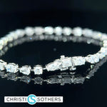 Load image into Gallery viewer, 14KT White Gold 6.00ct Lab Multi‑Shape Diamond Tennis Bracelet