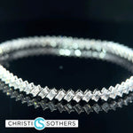 Load image into Gallery viewer, 14KT White Gold 7.45ct Lab Emerald Cut Diamond Tennis Bracelet