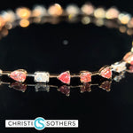 Load image into Gallery viewer, 14KT Rose and White Gold 4.04ct Lab Pink & White Diamond Multi‑Stone Bracelet