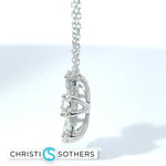 Load image into Gallery viewer, 14KT White Gold 1.90ct Lab Pear Diamond Flower Necklace