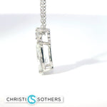 Load image into Gallery viewer, 14KT White Gold 0.95ct Lab Pear & Round Diamond Necklace