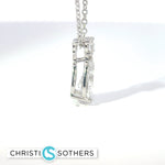 Load image into Gallery viewer, 14KT White Gold 0.95ct Lab Pear & Round Diamond Necklace