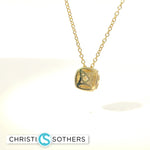 Load image into Gallery viewer, 14KT Yellow Gold 0.86ct Lab Cushion & Round Diamond Basket Necklace