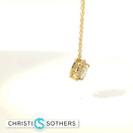 Load image into Gallery viewer, 14KT Yellow Gold 0.86ct Lab Cushion & Round Diamond Basket Necklace