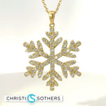 Load image into Gallery viewer, 18KT Yellow Gold 1.77ct Lab Diamond Frosty Snowflake Necklace