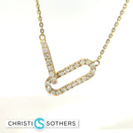 Load image into Gallery viewer, 14KT Yellow Gold 1.03ct Lab‑Grown Diamond Paper Clip Necklace
