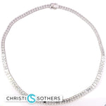 Load image into Gallery viewer, 14KT White Gold 17.63ct Lab Emerald Cut Diamond Necklace