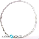 Load image into Gallery viewer, 14KT White Gold 17.63ct Lab Emerald Cut Diamond Necklace
