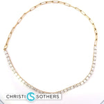 Load image into Gallery viewer, 14KT Yellow Gold 12.01ct Lab Emerald Cut Diamond Necklace
