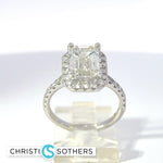 Load image into Gallery viewer, 14KT White Gold 3.69ct Lab Emerald Cut Diamond Engagement Ring