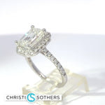 Load image into Gallery viewer, 14KT White Gold 3.69ct Lab Emerald Cut Diamond Engagement Ring