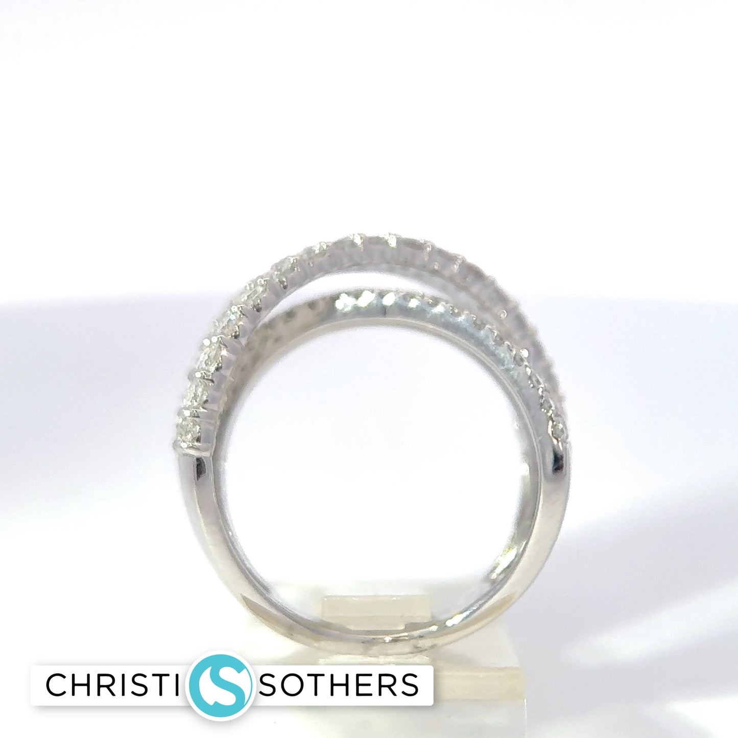 14KT White Gold 1.74ct Lab-Grown Round Diamond Infinity Ring