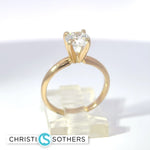 Load image into Gallery viewer, 14KT Yellow Gold 1.10ct Lab‑Grown Certified Round Diamond Solitaire Engagement Ring