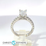 Load image into Gallery viewer, 14KT White Gold 2.45ct Lab‑Grown Certified Radiant‑Cut Diamond Engagement Ring