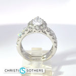 Load image into Gallery viewer, 14KT White Gold 3.04ct Lab Pear Shape Diamond Engagement Ring & Band Set