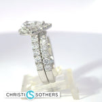 Load image into Gallery viewer, 14KT White Gold 3.04ct Lab Pear Shape Diamond Engagement Ring & Band Set