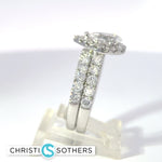 Load image into Gallery viewer, 14KT White Gold 3.04ct Lab Pear Shape Diamond Engagement Ring & Band Set