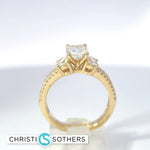 Load image into Gallery viewer, 14KT Yellow Gold 1.70ct Lab Cushion Cut Diamond Engagement Ring