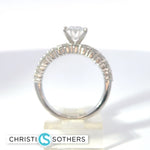 Load image into Gallery viewer, 14KT White Gold 2.80ct Lab‑Grown Oval Diamond Engagement Ring & Band Set