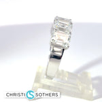 Load image into Gallery viewer, 14KT White Gold 5.16ct Lab Emerald Cut Diamond Band