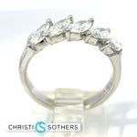 Load image into Gallery viewer, 14KT White Gold Lab-Grown Diamond marquise band