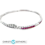 Load image into Gallery viewer, 14KT White Gold Ruby & Diamond Bracelet