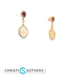 Load image into Gallery viewer, Elegant Opal and Ruby Earrings