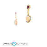 Load image into Gallery viewer, Elegant Opal and Ruby Earrings
