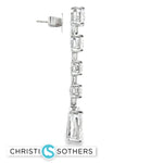 Load image into Gallery viewer, 14KT White Gold Dangle Earrings with Pear Cut Diamonds